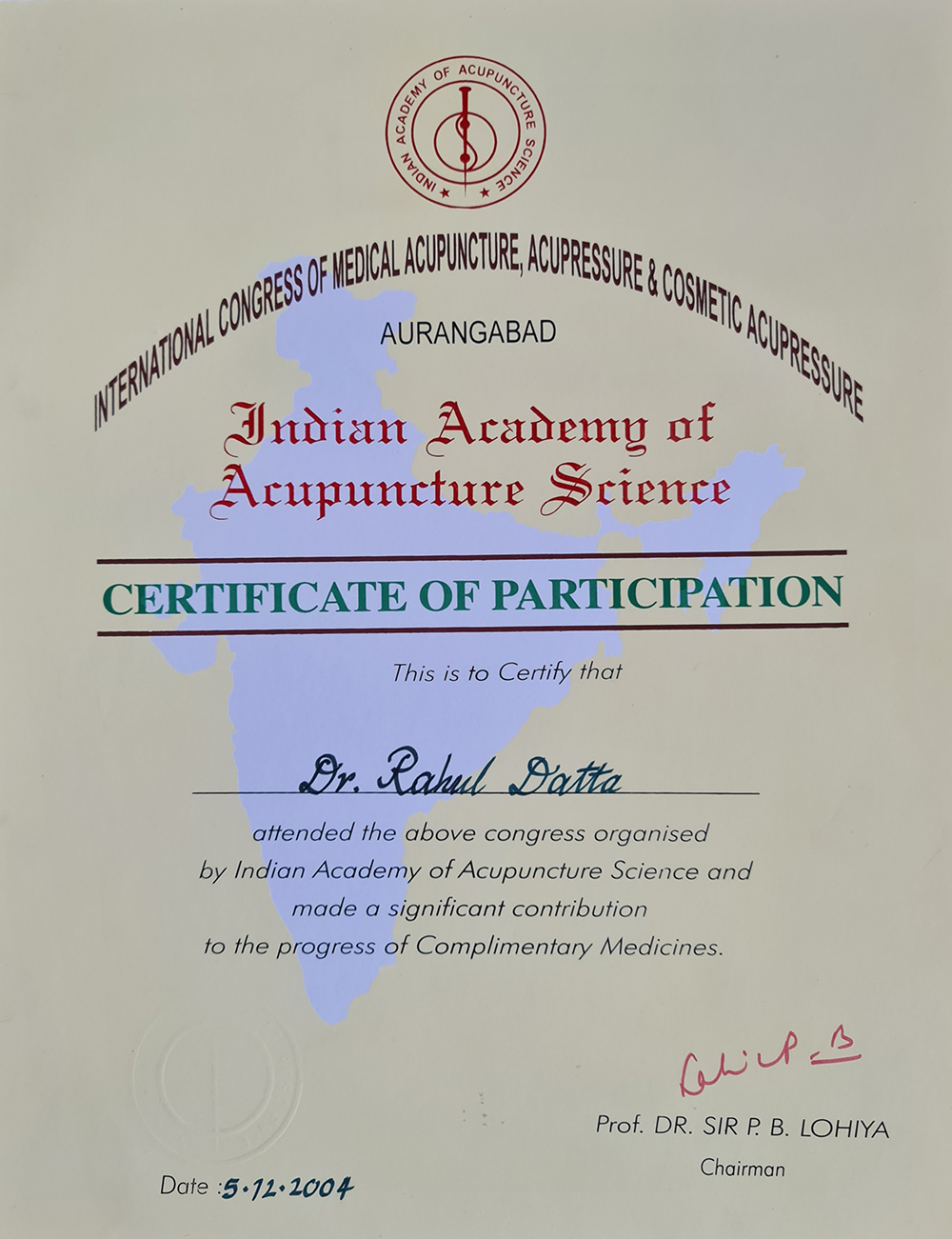 Acupuncture Certificates