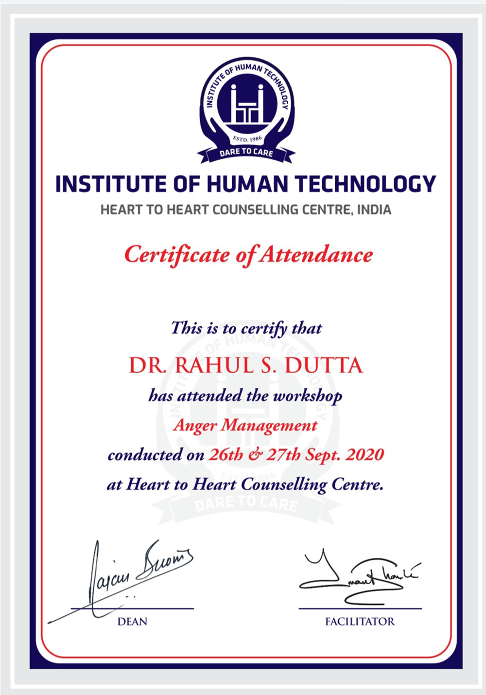 Counselling Certificates